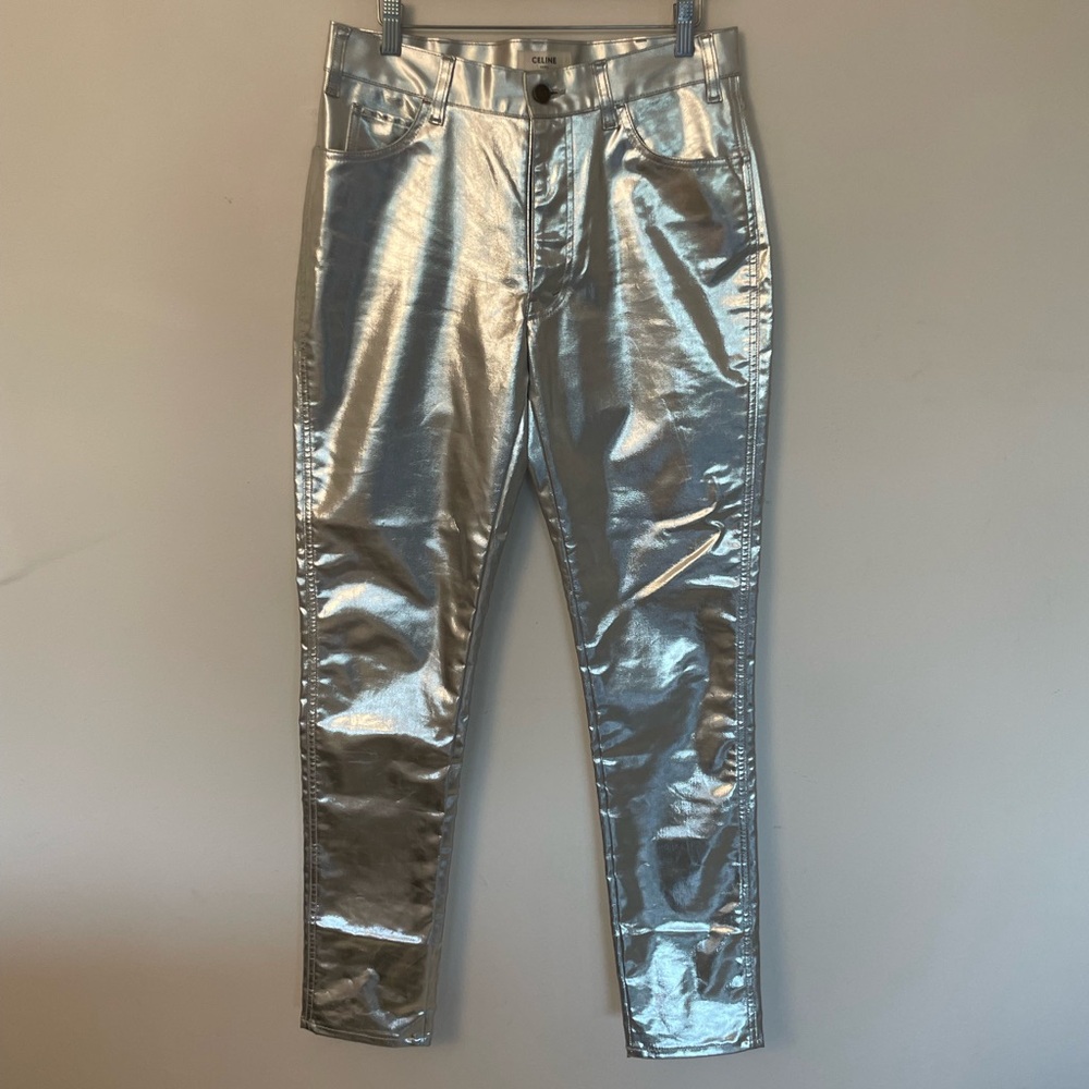 Silver Skinny Pants Celine